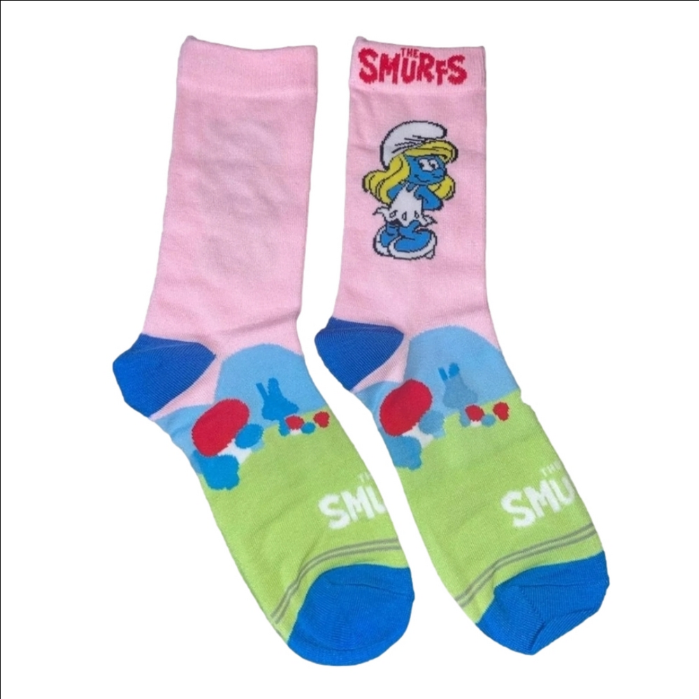 4/$25 The Smurfs Socks Ladies Socks Smurfet Novelty Socks New